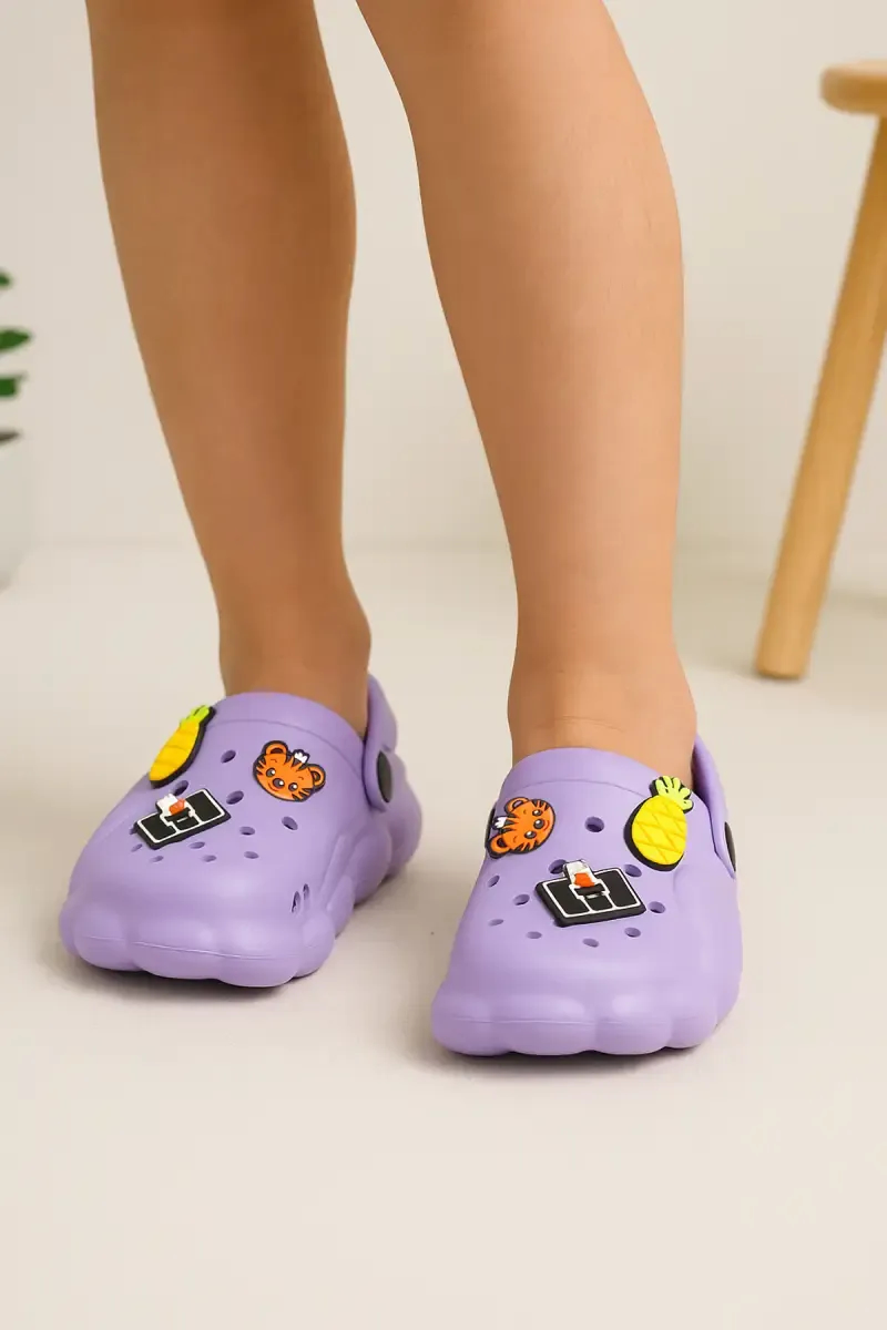 kid's Clogs with Back Straps & Decorative Charms