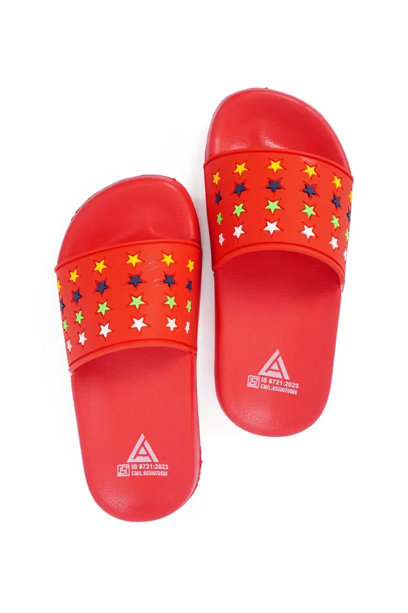 Colorful Star Print Slip-On Slides for Kids