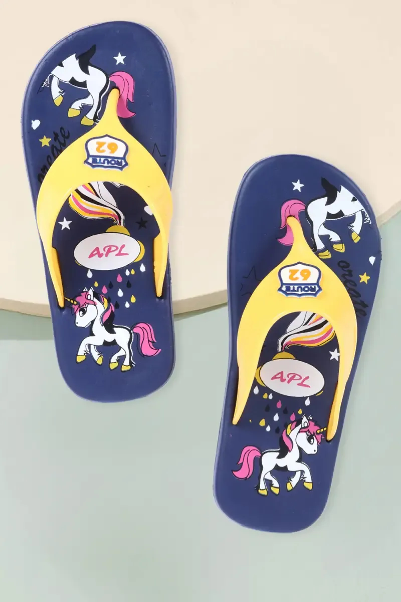 Unicorn Printed Slip-On Flip Flops for Kids