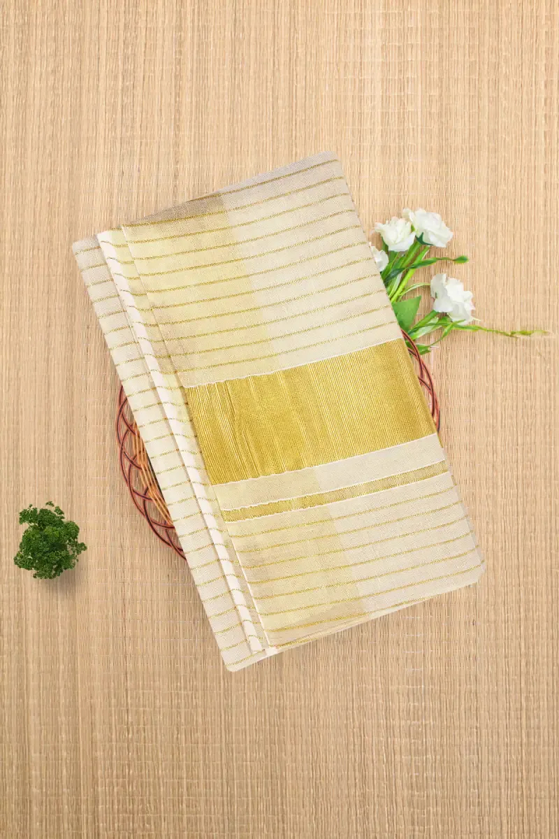 Tissue Zari Border Kerala Saree for Women