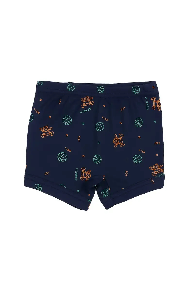 Cotton Printed Trunk for Boys - Navy Blue 