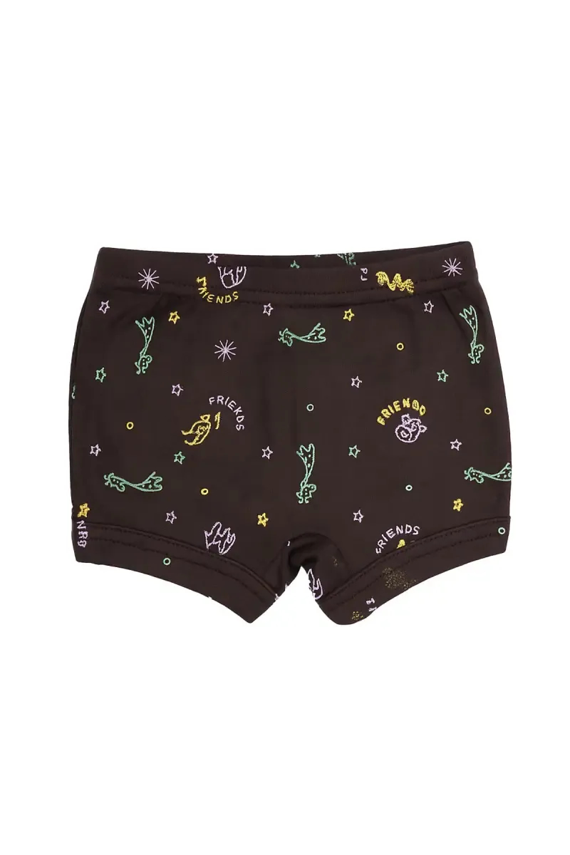 Cotton Printed Trunk for Boys - Brown 