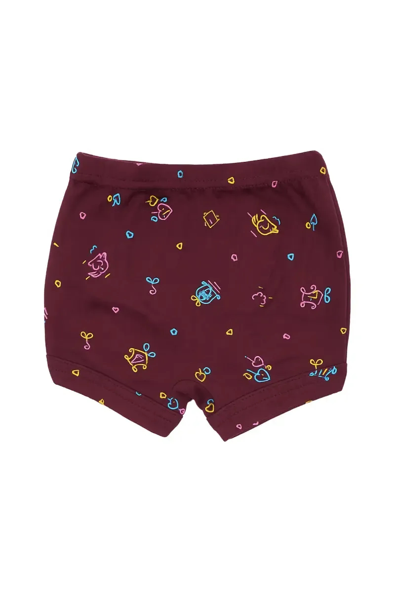 Cotton Printed Trunk for Boys - Wine 