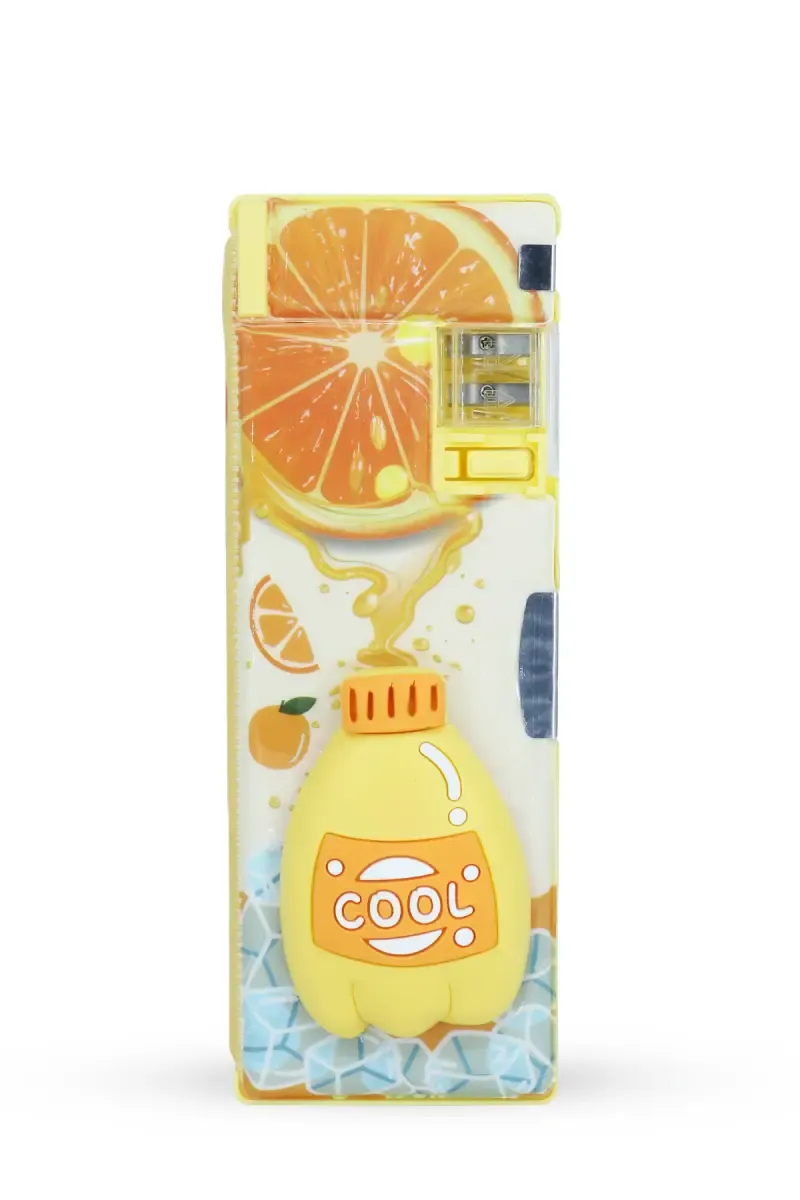 3D Cooldrink Printed Pencil Box (Yellow)