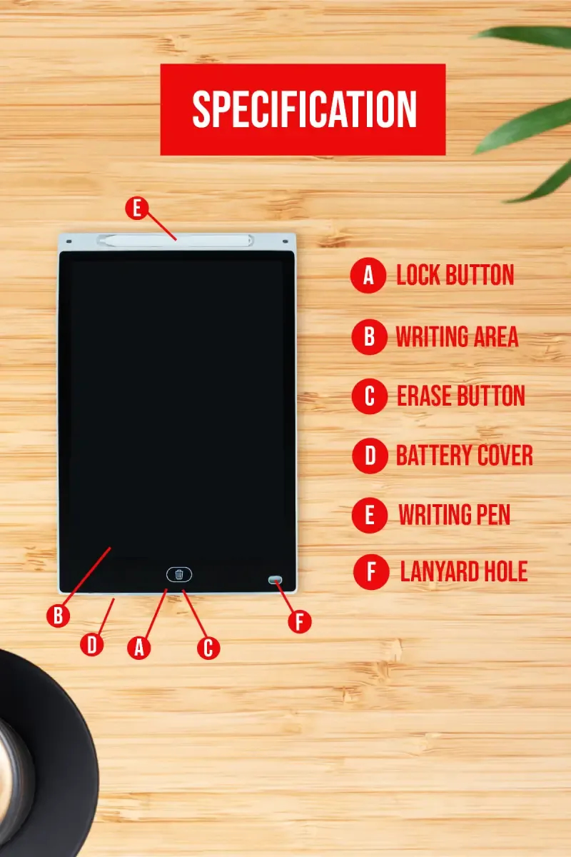 12 Inch LCD Writing Tablet (White)