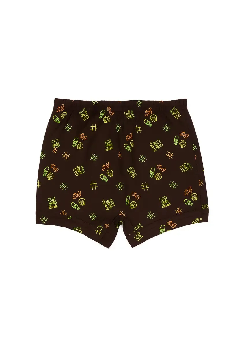 Printed Bloomer Shorts for Girls - Dark Brown