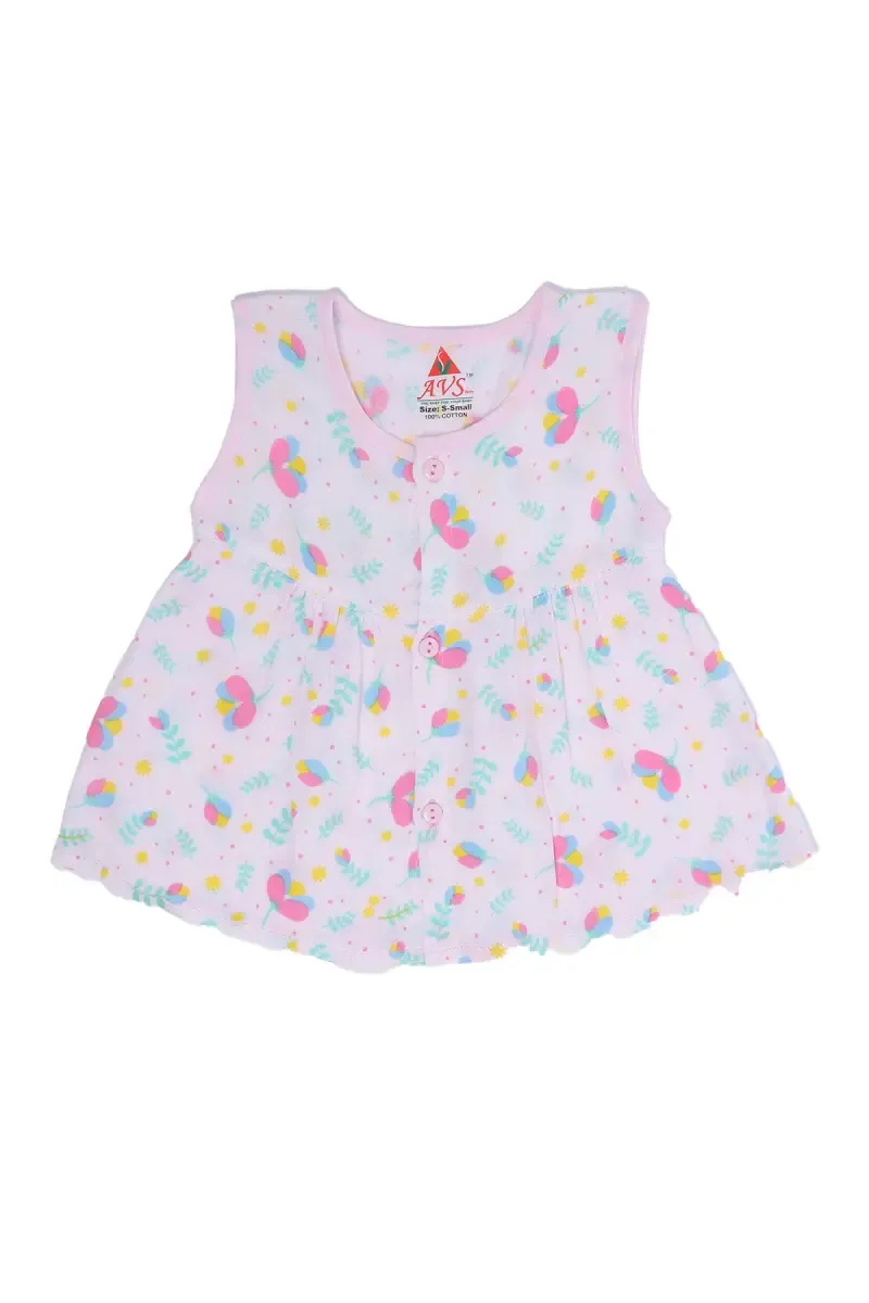 Cotton Frock for Babies - Pink 