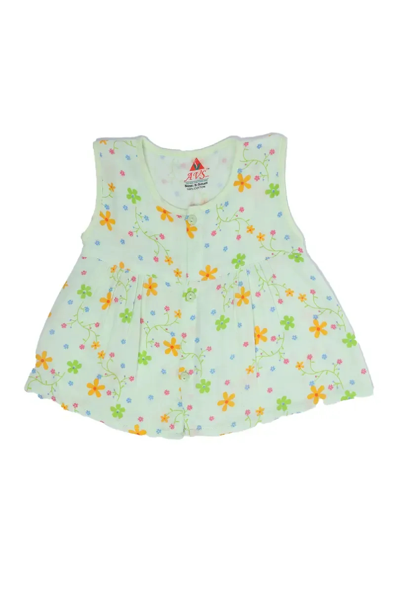 Cotton Frock for Babies - Light Green