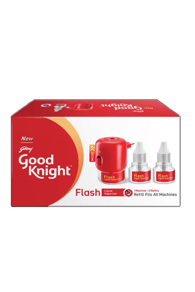 Good knight Flash Liquid Vaporiser / Mosquito Repellent, 1 Machine + 2 Refills - 2 * 45ml