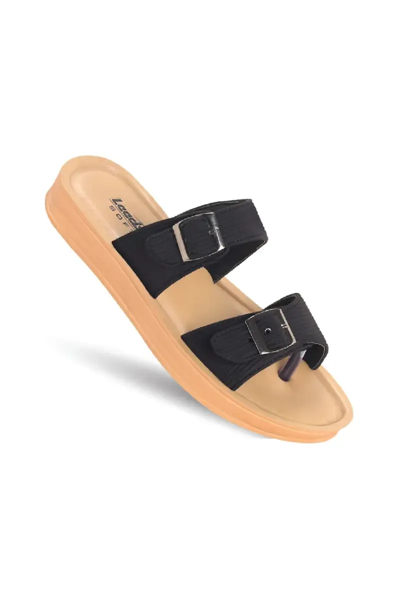 Women's Casual Slip-On Slippers with Dual Buckle Straps