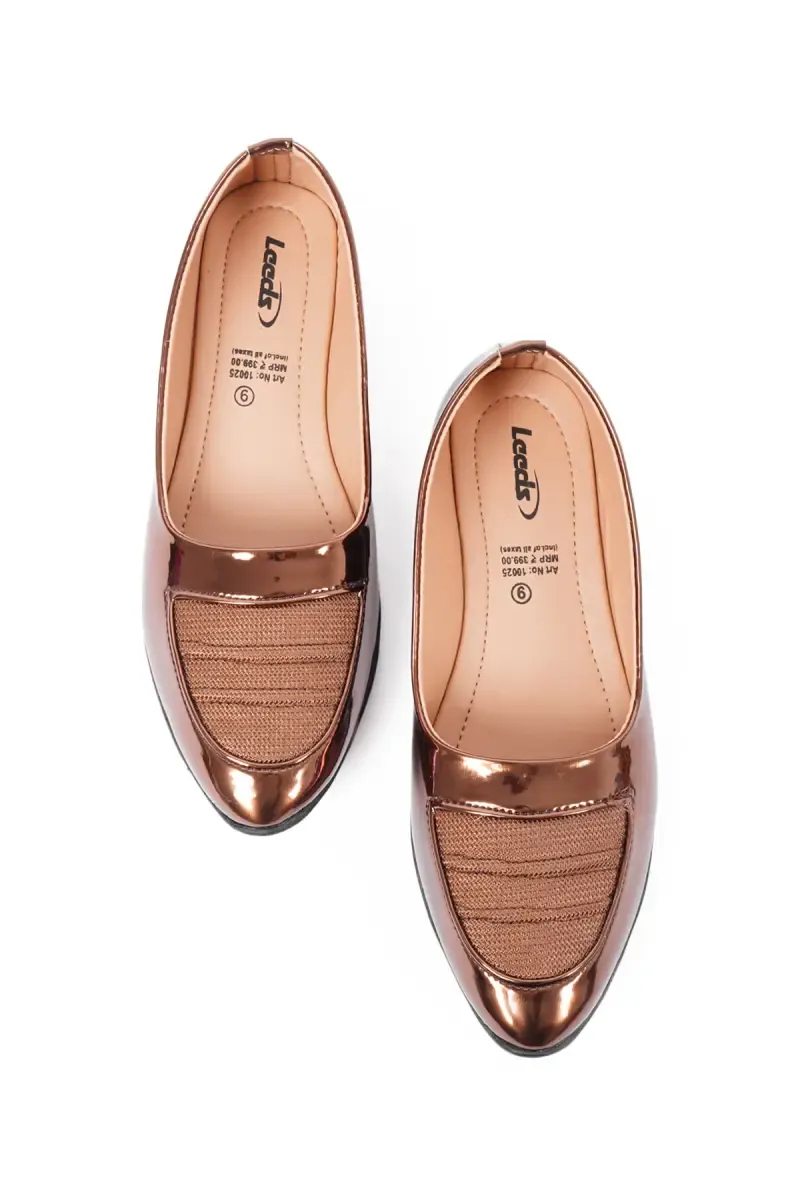 Glossy Slip-On Ballerina Flat Shoes for Women