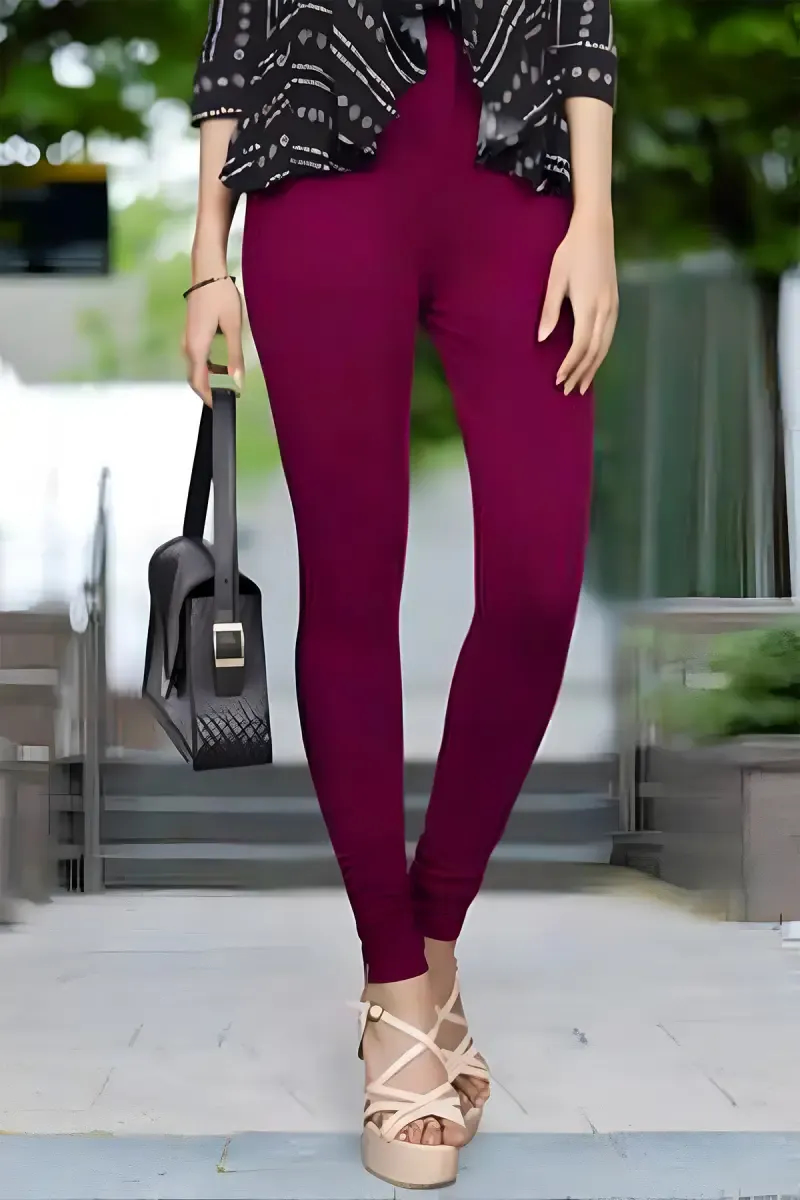 Cotton Lycra Churidar Leggings for Women