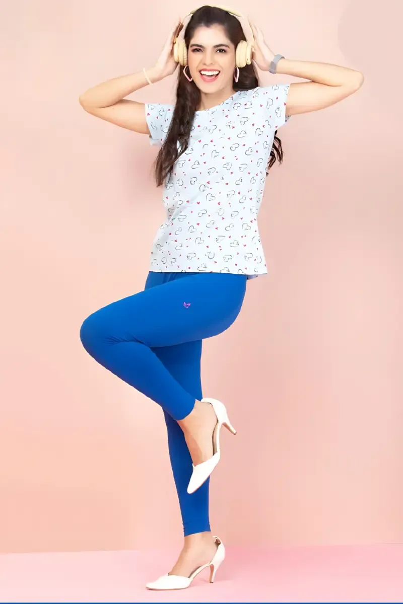Cotton Lycra Ankle Length Leggings for Women