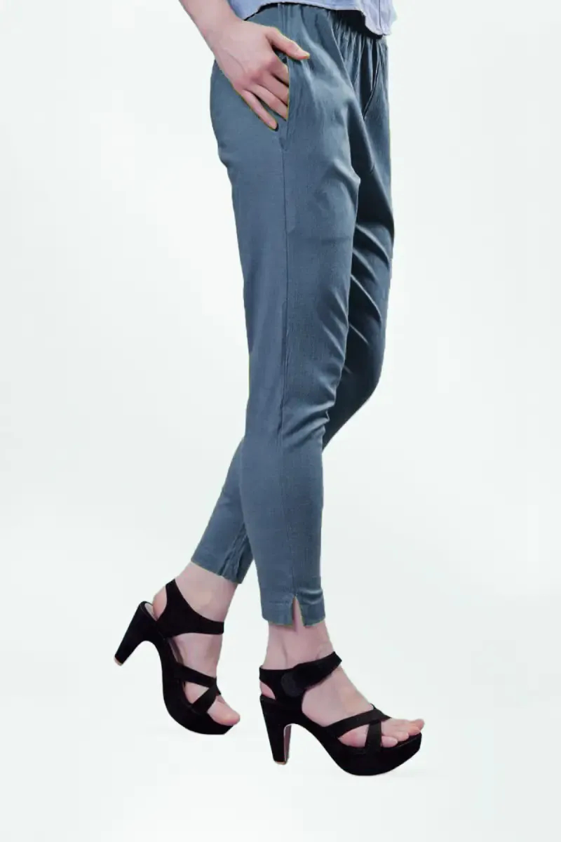 Cotton Lycra Cigarette Pant with pocket for Women