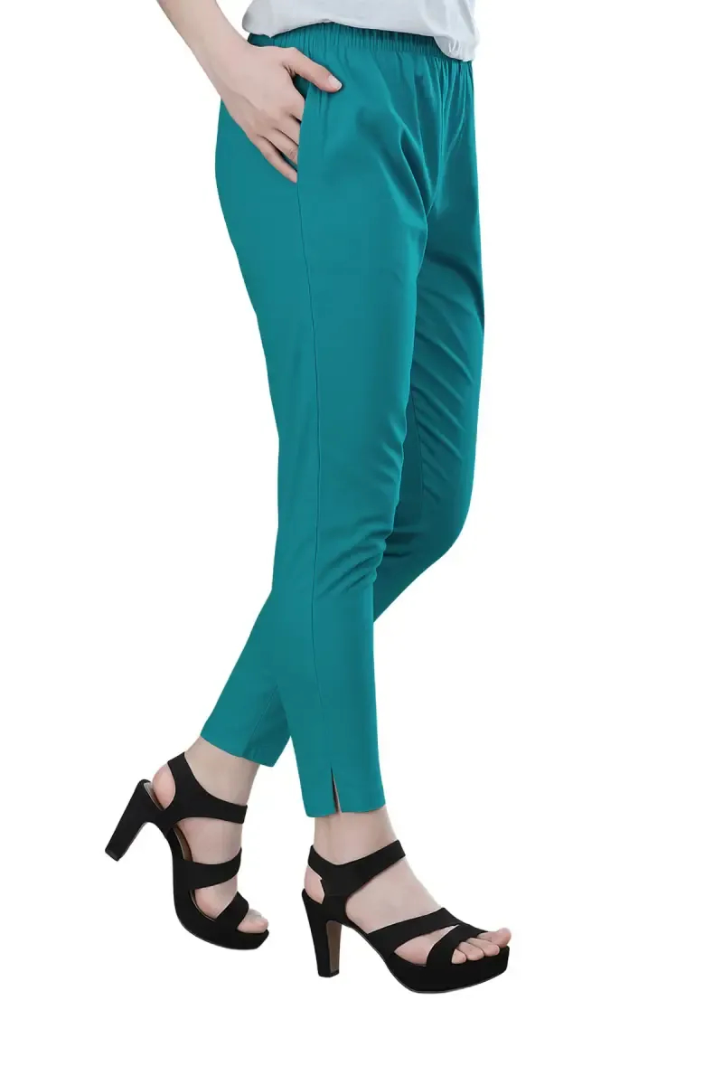 Cotton Lycra Cigarette Pant with pocket for Women