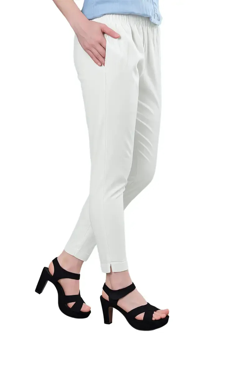 Cotton Lycra Cigarette Pant with pocket for Women
