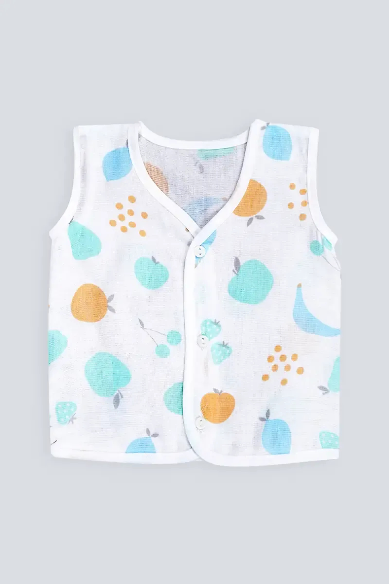  Cotton Button Jhabla For babies - Light Green 