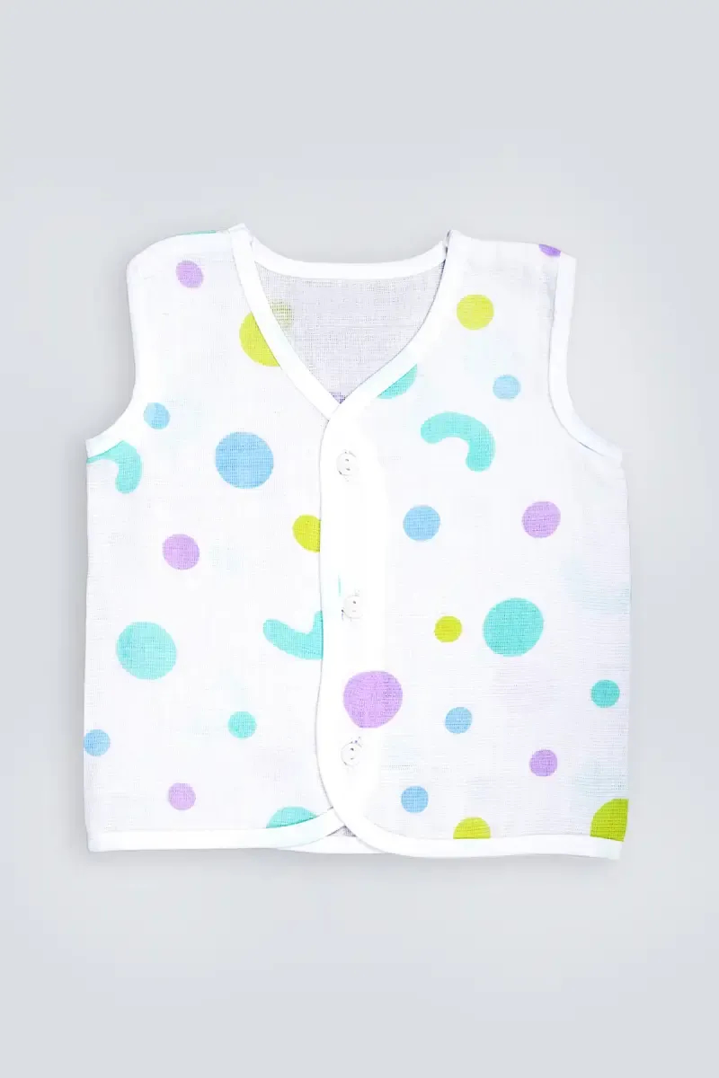 Cotton Button Jhabla for Babies - Lavender 