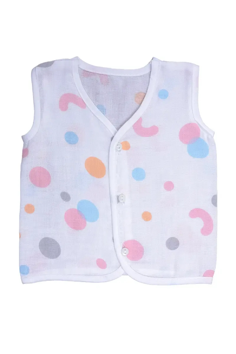 Cotton Button Jhabla for Babies - Pink 