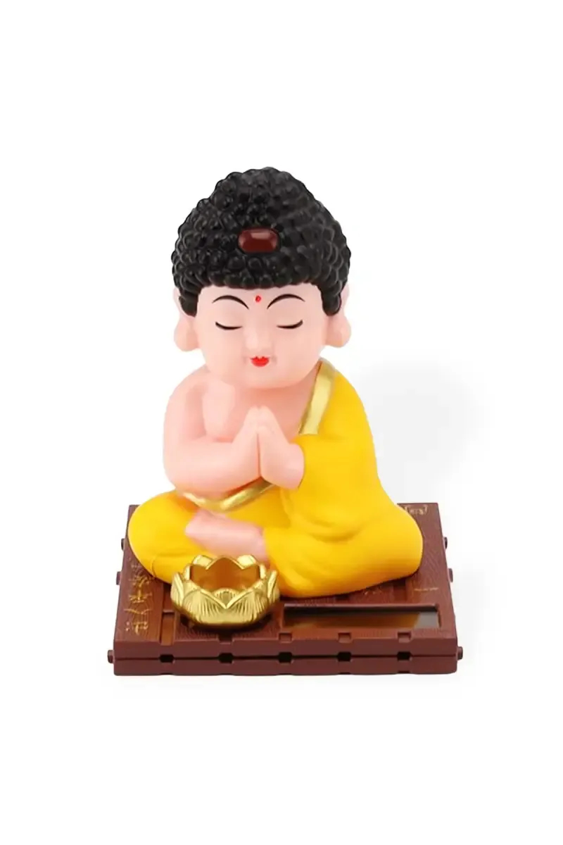 Plastic Solar Power Buddha Statue - 11 cm