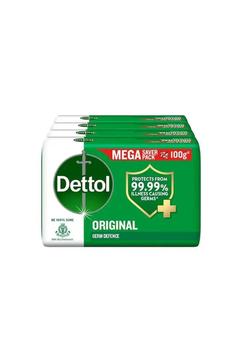 Dettol Original Bathing Soap Bar With 12 Hr Germ Protection - 4 * 100 g