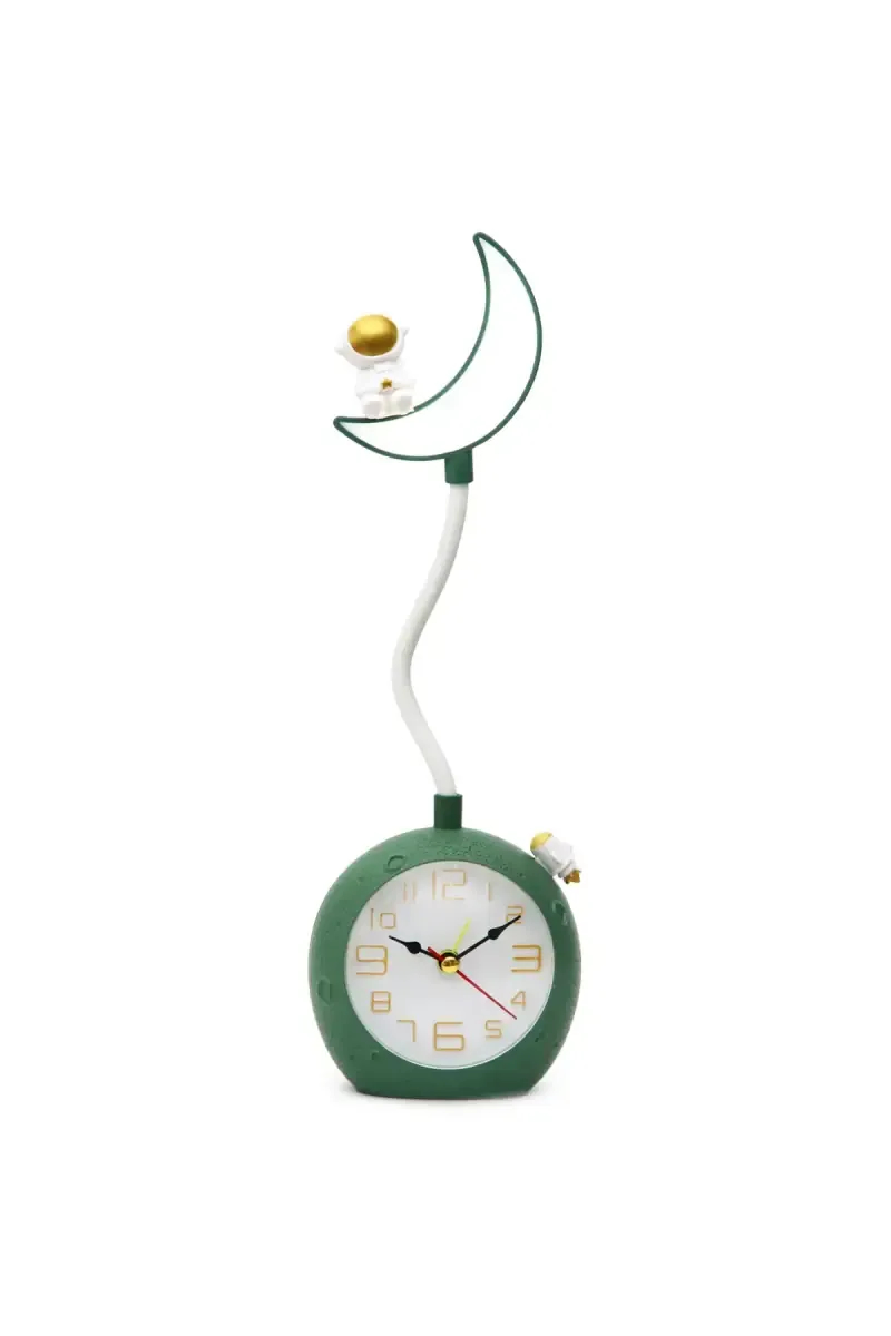 HD3403 ABS Moon Alarm Clock and LED Light with 1.5 V, USB Interface, 13 cm - Green