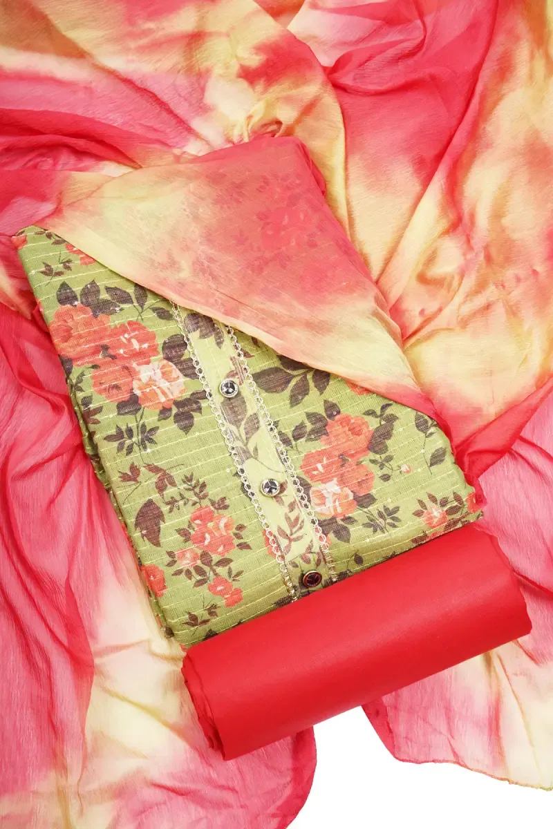 Georgette Floral Printed Unstitched Dress Material for Women