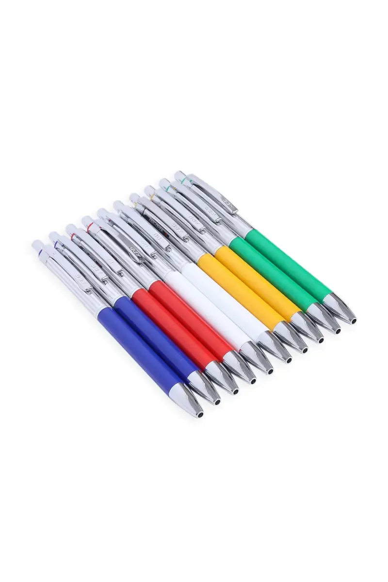Metal Finish Retractable Ball Pen -10 pcs