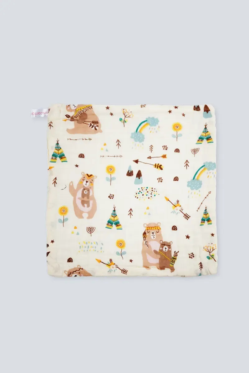 Muslin Layered Hanky / Wash Cloth for Babies - Cream