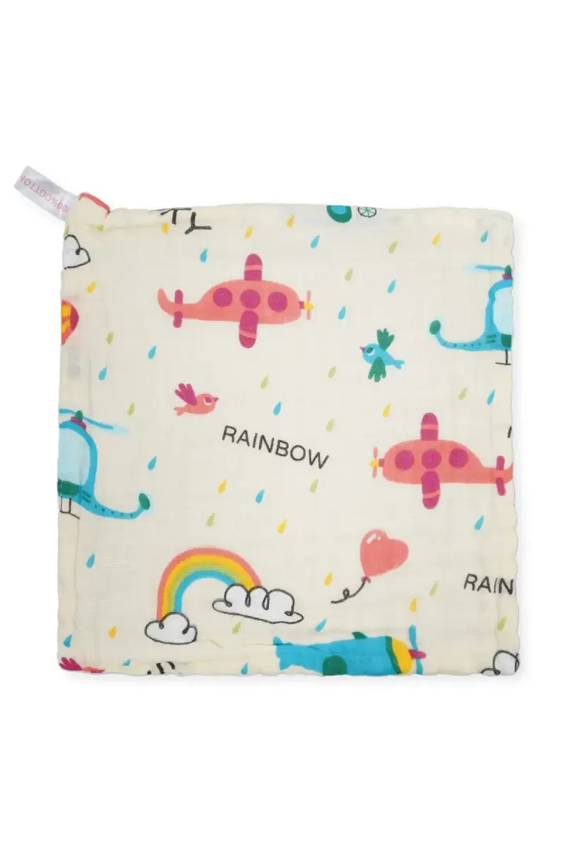 Muslin Layered Hanky / Wash Cloth for Babies - Light Yellow