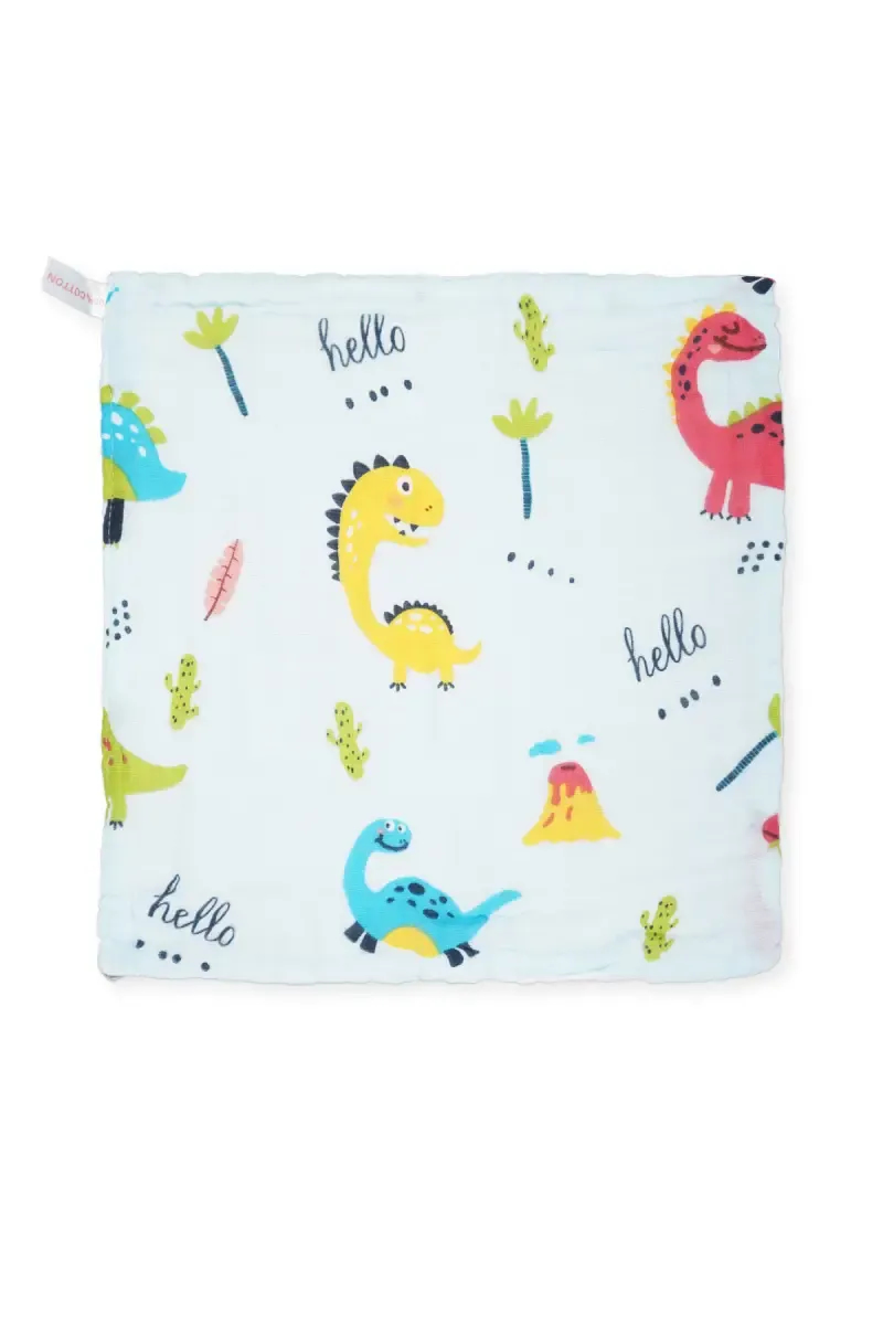Muslin Layered Hanky / Wash Cloth for Babies - Light Blue