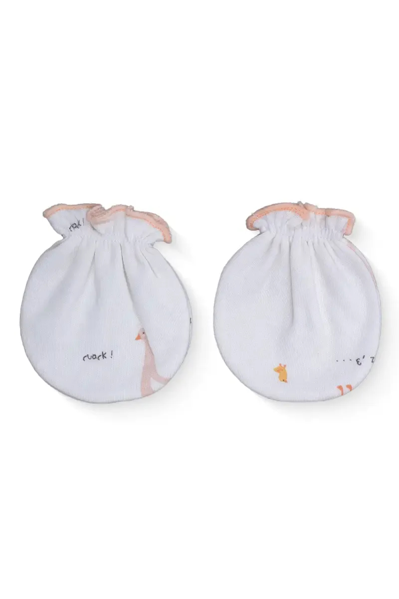 Cotton Mittens for Babies - White