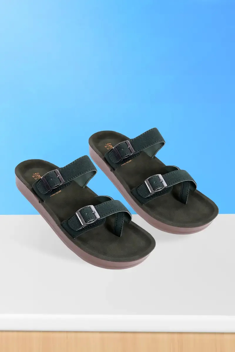 Soft Footbed Buckled Slip-On Sandals for Men