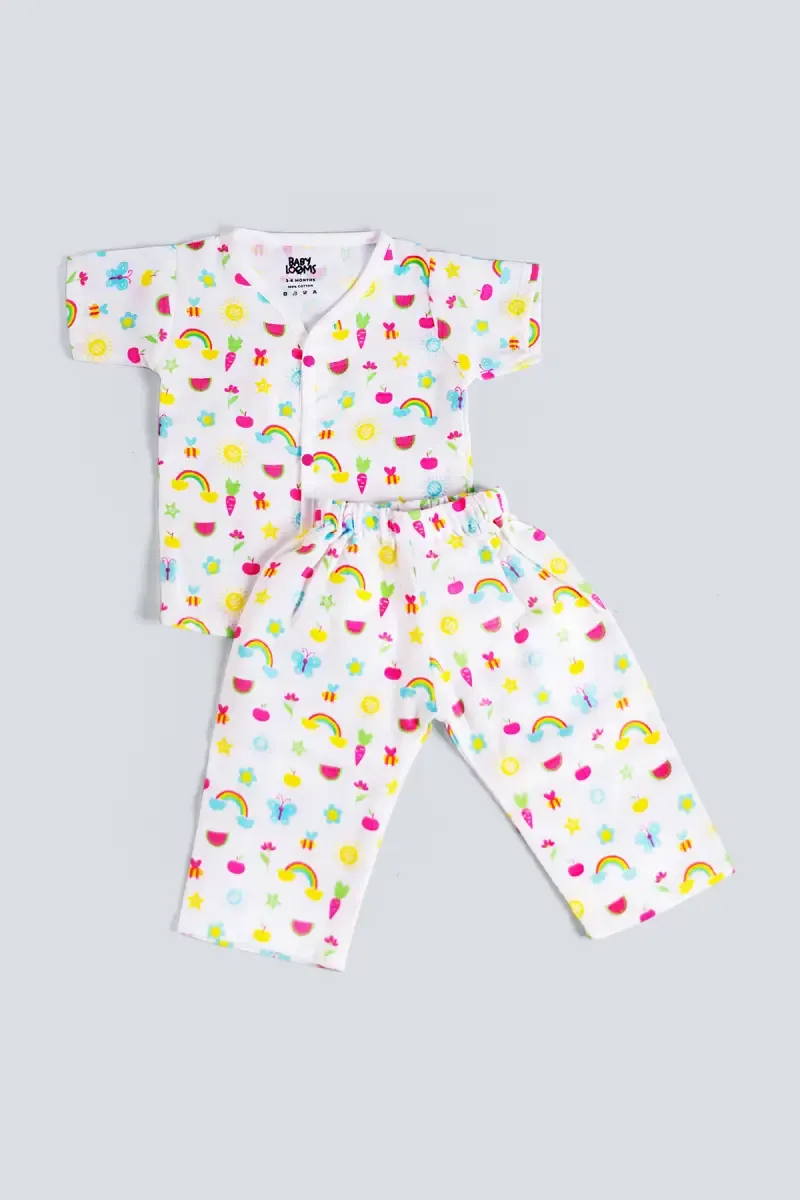 Muslin Clothing Set for Baby Girl - Multicolor