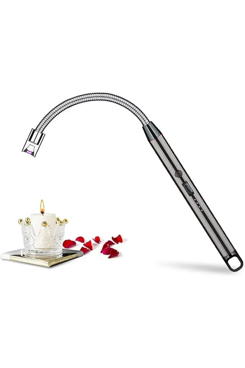 Alloy Steel Electric Lighter with USB Interface, LED Power Display - 27 cm