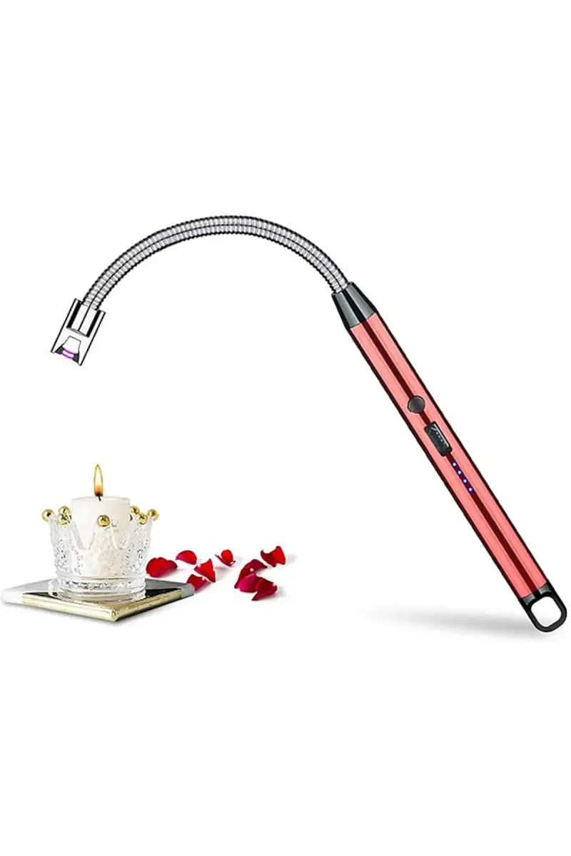 Alloy Steel Electric Lighter with USB Interface, LED Power Display - 27 cm