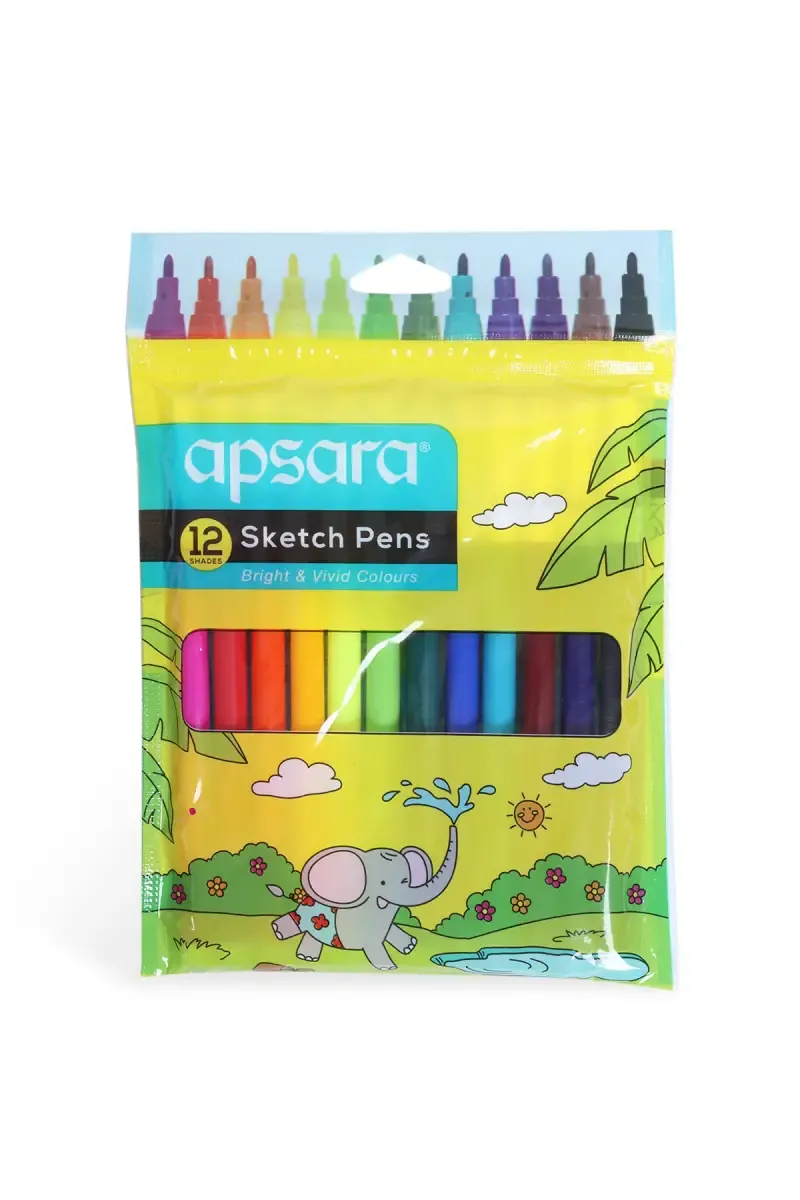 Apsara Sketch Pens - 12 Shades 