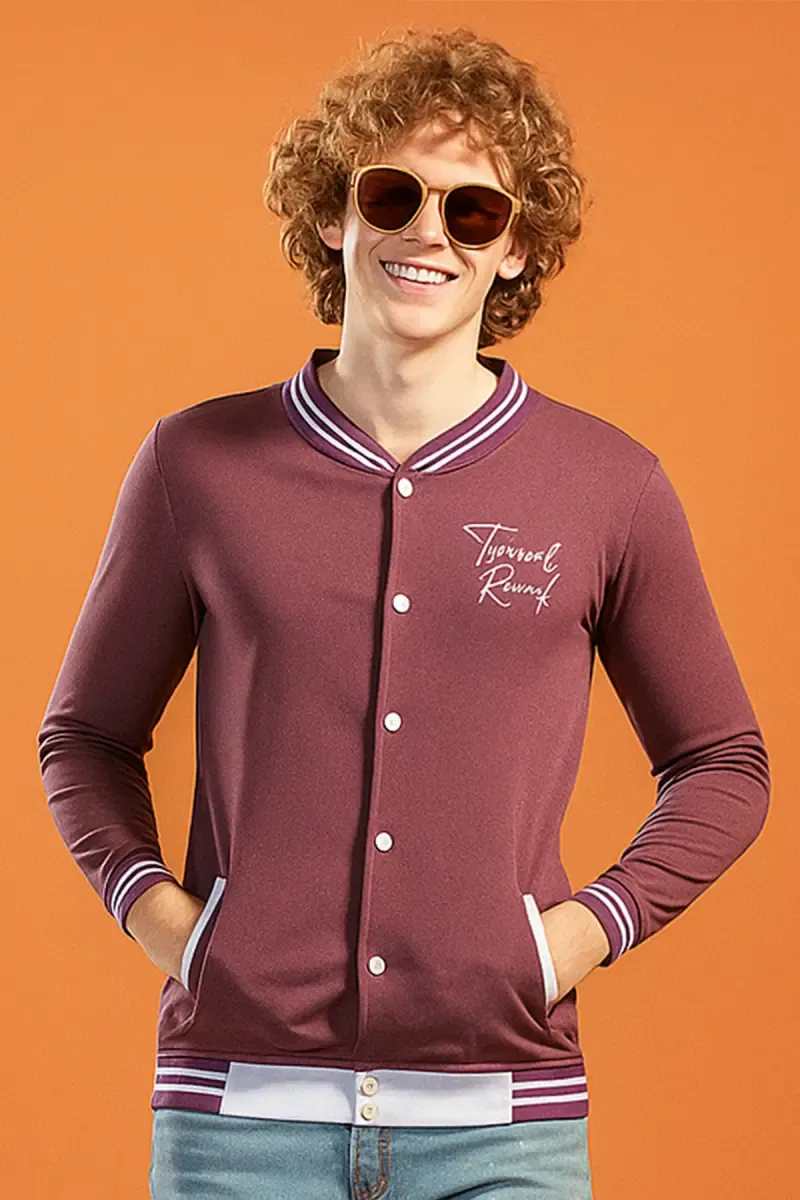 Men's Cotton Casual Self Designed Jacket