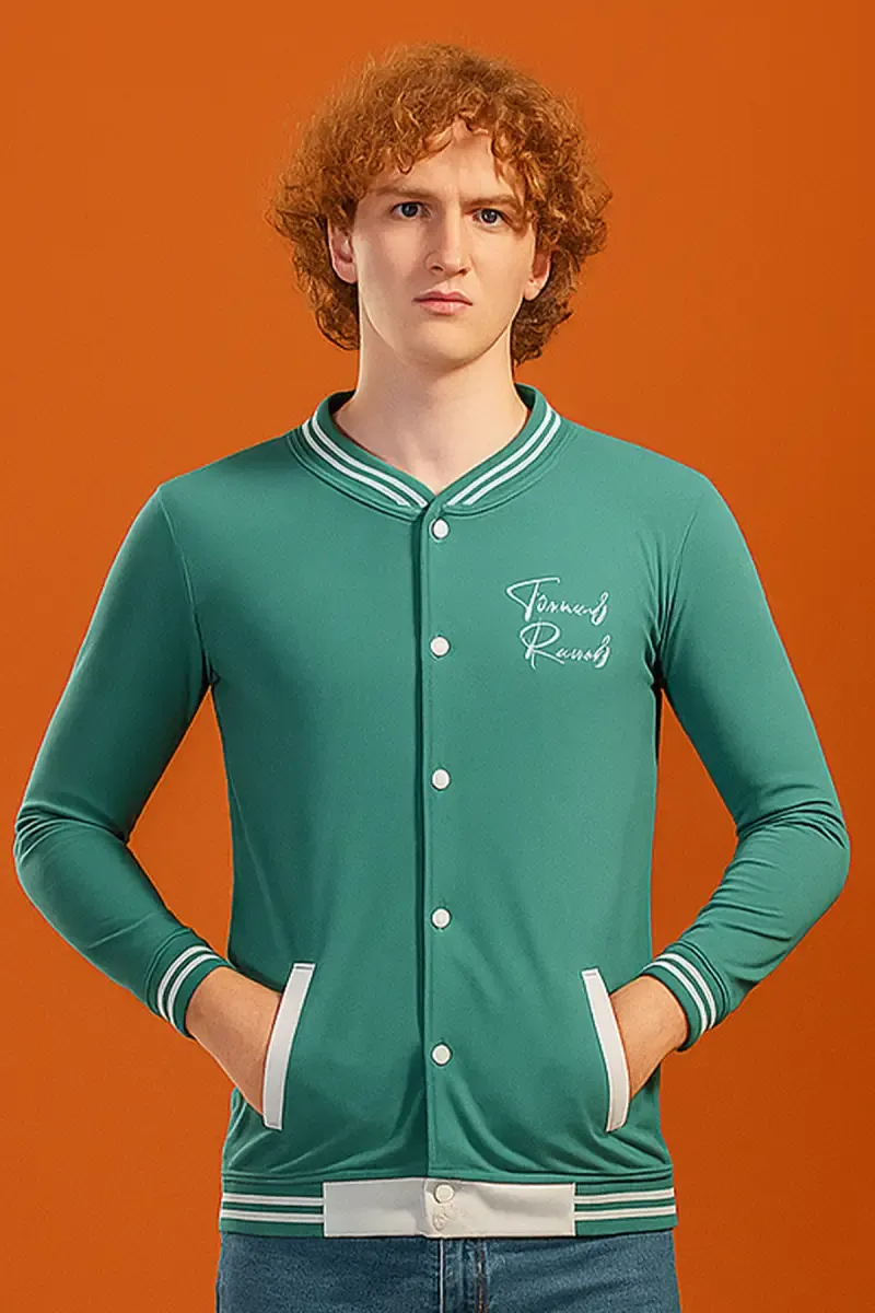 Men's Cotton Casual Self Designed Jacket