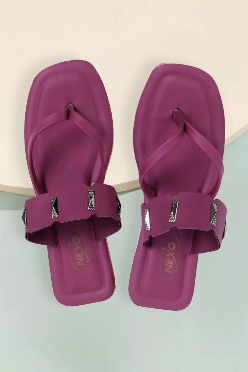 Fashionable Flats Slippers with Designer Strap for Women