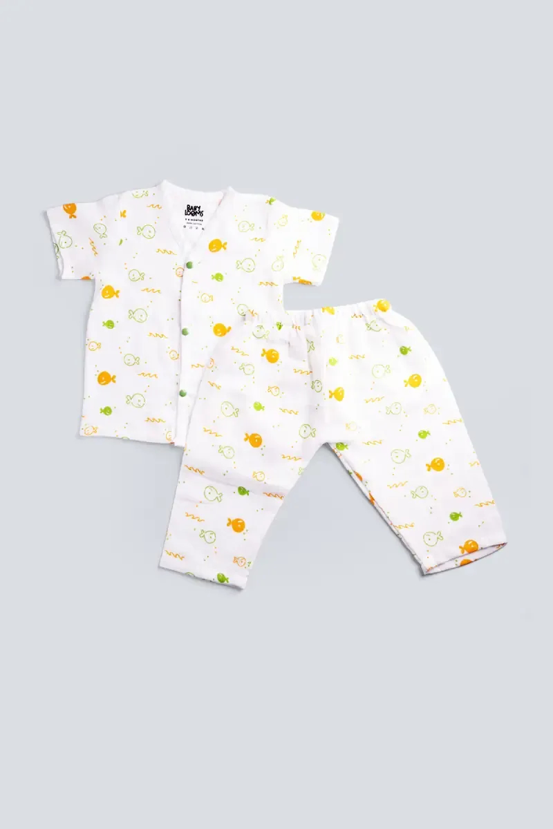 Muslin Clothing Set for Baby Girl - Multicolor