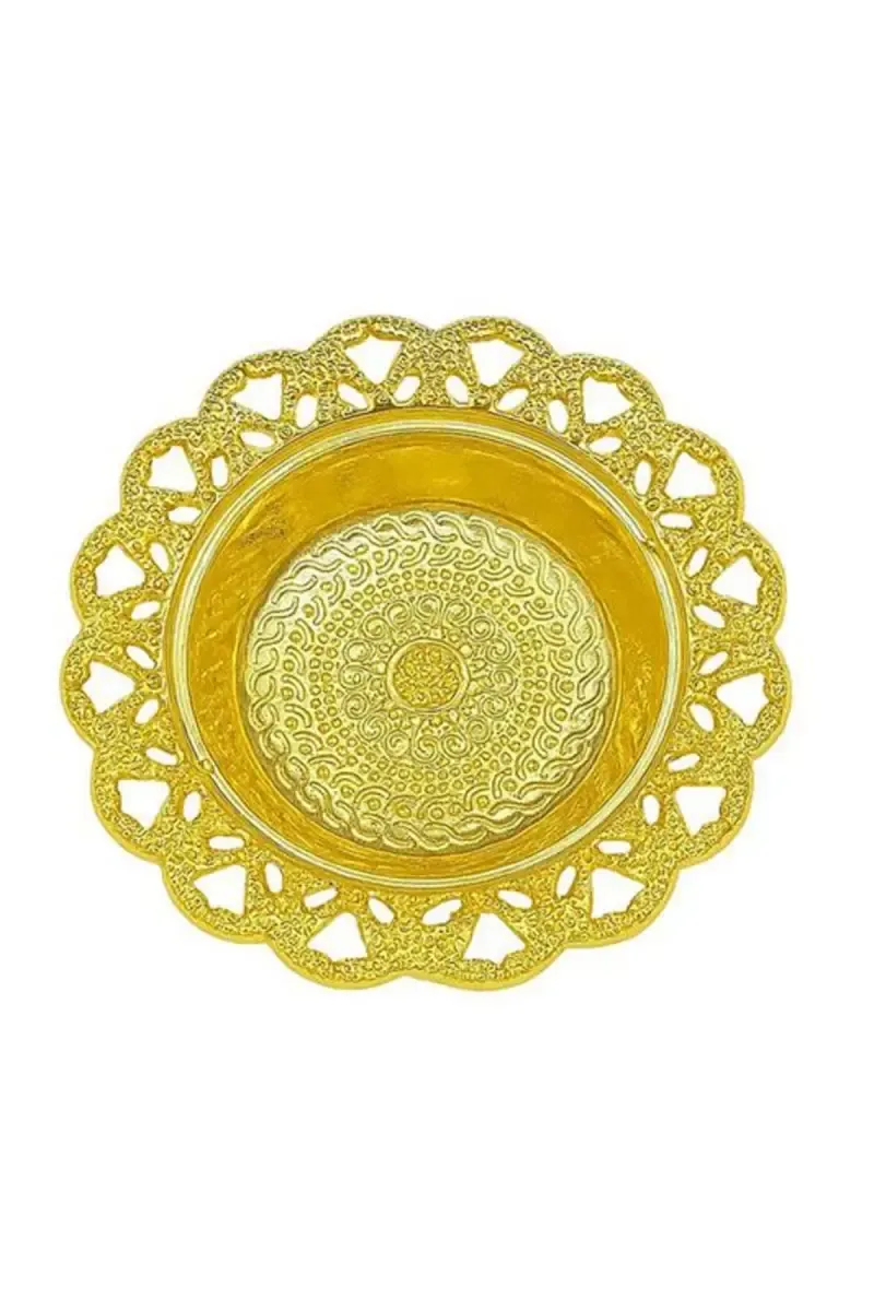 Plastic Decorative Pooja Mini Plate - 9cm