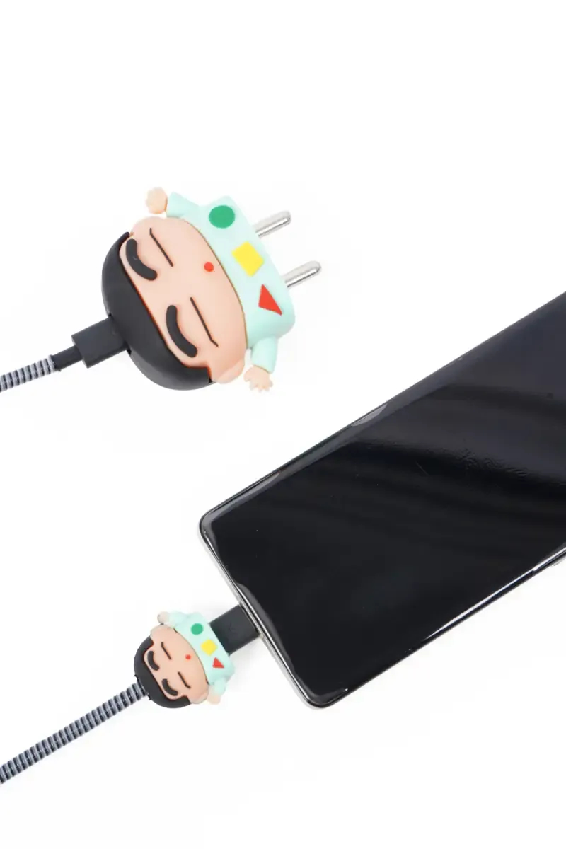Silicone Mobile Charger Adapter Protector Case with Durable Cable Sleeve -  Shinchan 