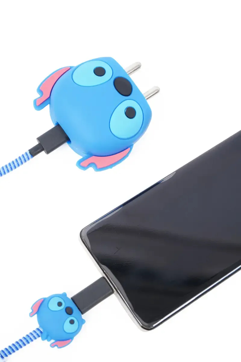 Silicone Mobile Charger Adapter Protector Case with Durable Cable Sleeve -  Lilo & Stitch