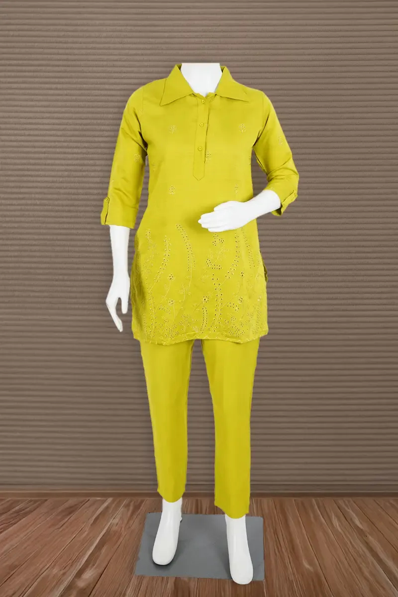 Cotton Embroidered Co-ord Set for Women