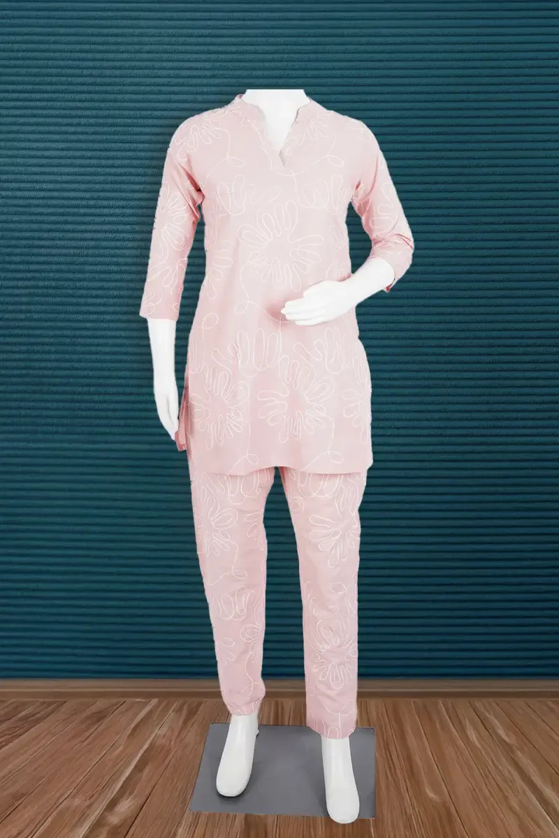 Cotton Embroidered Co-ord Set for Women