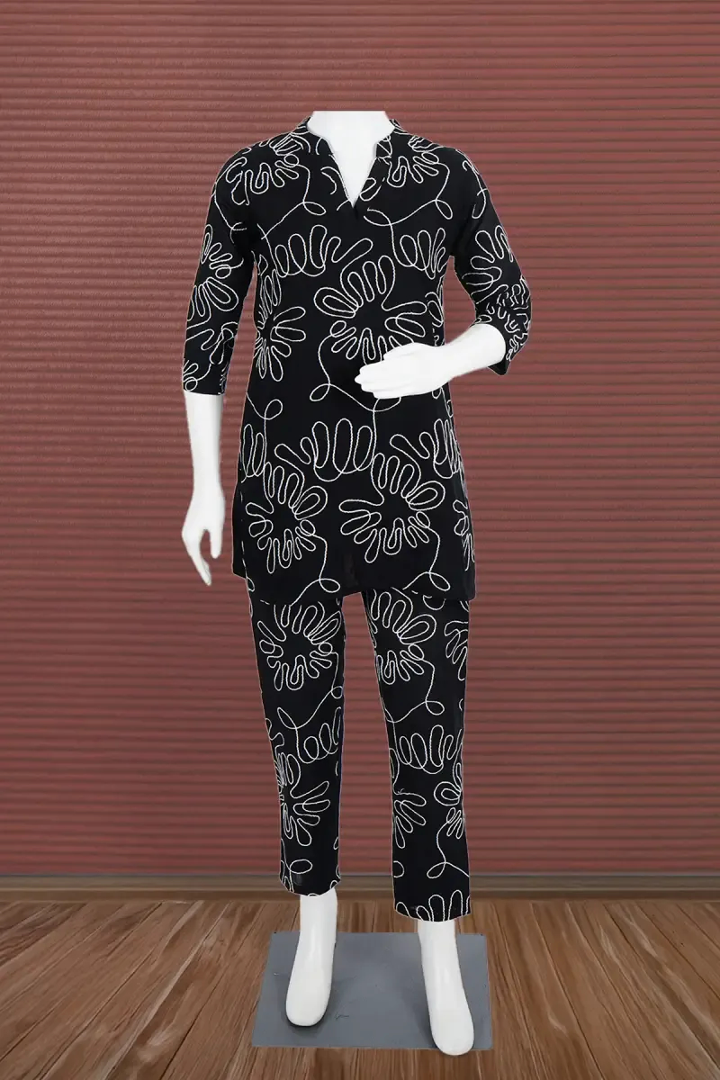 Cotton Embroidered Co-ord Set for Women