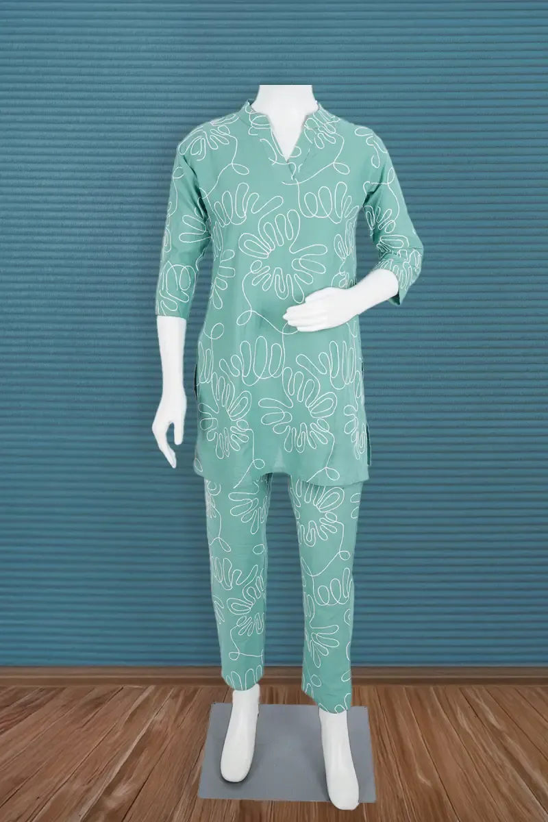 Cotton Embroidered Co-ord Set for Women