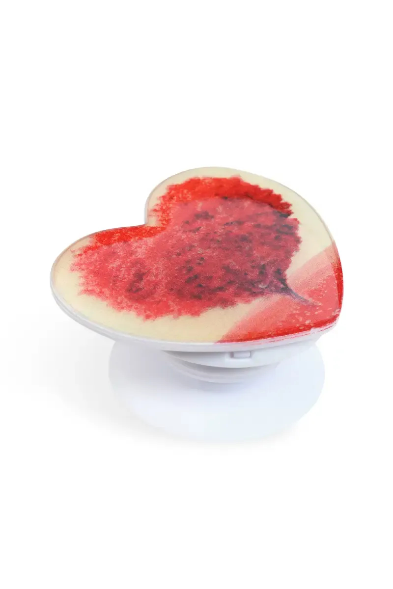 Plastic Heart Shaped Pop Socket/Mobile Holder - Red