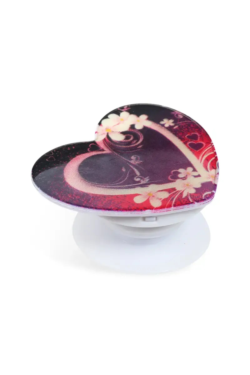 Plastic Heart Shaped Pop Socket/Mobile Holder - Purple